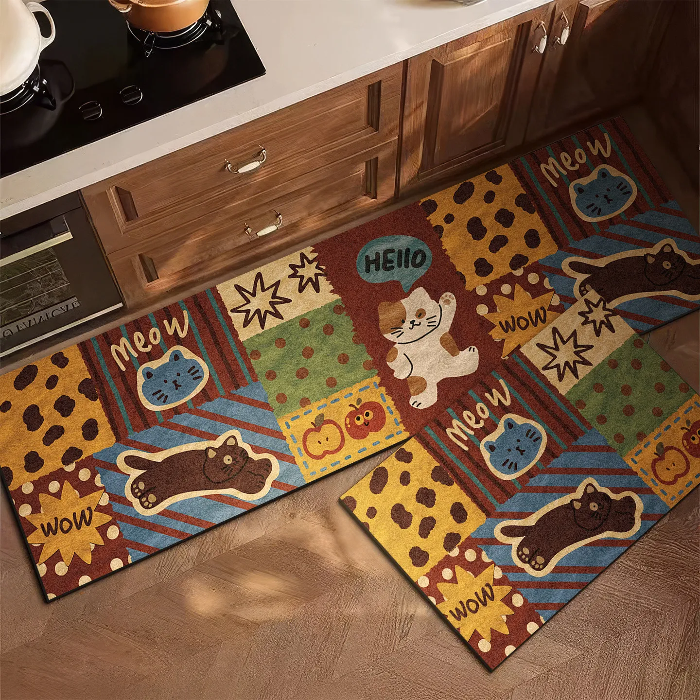 VIKAMA レトロキッチンラグ 滑り止め 洗えるフロアマッ - Home Cooking For Dogs のレビューと価格