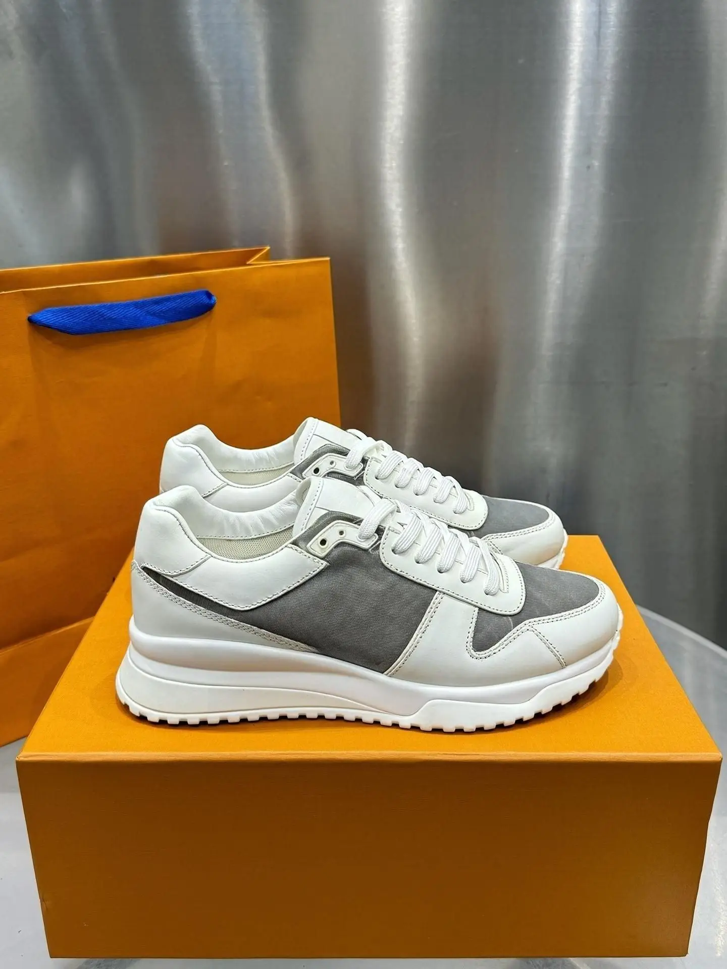 Unisex Retro Style Spliced Leather Skate Shoes, Anti-slip Thick Sole Breathable Fashion Outdoor Walking Jogging Shoes