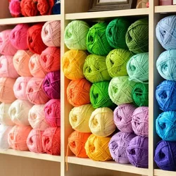 50 g/set di filato lavorato a maglia di cotone a quattro fili di latte, ago di cotone pettinato lavorato a mano fai da te sciarpa per bambini cappello bambola filo all'uncinetto