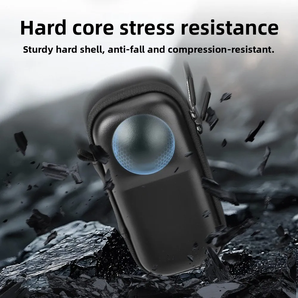 

PU Travel Case Shockproof Structure Quick-Access Zipper Closure Camera Storage Bag Anti-drop Protective Case for Insta360 X5