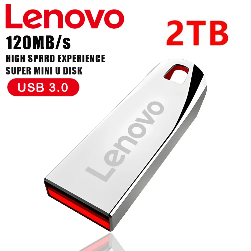 Lenovo USB 3.0 Flash Drive Metal Pen Drive 2TB/1TB/512GB Waterproof High Speed Flash Disk Mini Memory Sticks 2TB U Disk Pen Driv