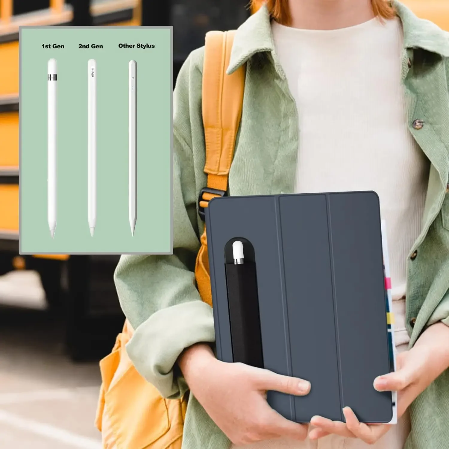 タッチスクリーンペン用の粘着性鉛筆ケース,ペンホルダー,ペンシルカバー,タブレット用,スリーブ付き