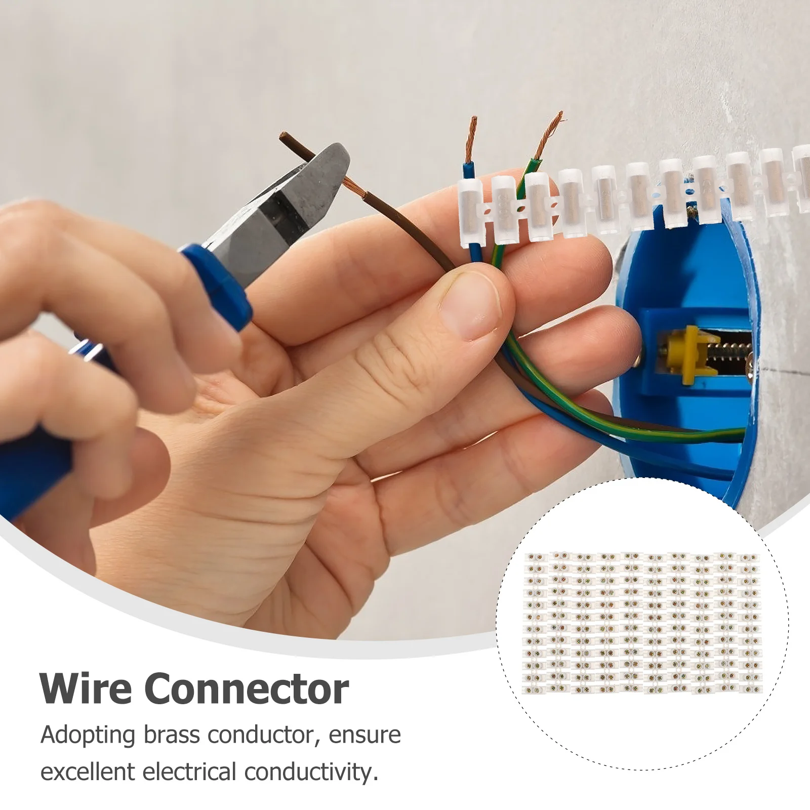 

10pcs 12 Position Screw Terminal Block Quick Connector Brass Conductor Flame Retardant High Temperature Resistant For Lighting