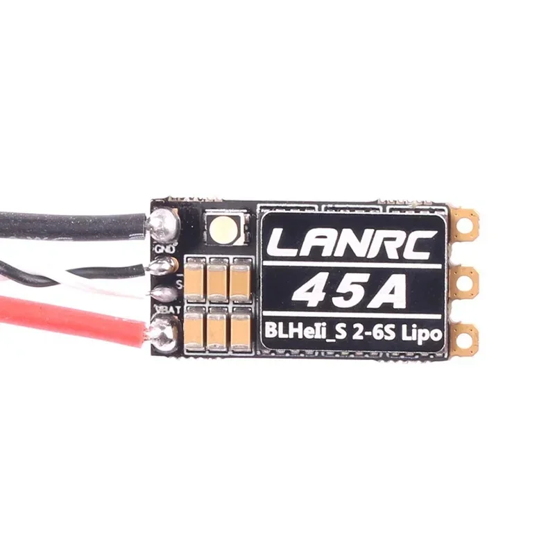 

LANRC BLHeli_S 45A Brushless ESC Built-in Programmable RGB LED D-Shot 150/300/600 ONESHOT125 2-6S for RC FPV Quadcopter Frame