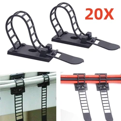 Ajustável Auto-Adesivo Cable Organizer, Fio, Cabo de Alimentação, Cable Tie Car, Suporte fixo, Mouse, Teclado, Gestão, 5 PCs, 10 PCs, 20 PCs