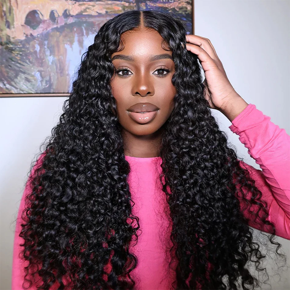 Perruque Lace Front Wig Naturelle Bouclée, Deep Wave, 13x6, HD, 180%, Vente en Gros, pour Femme