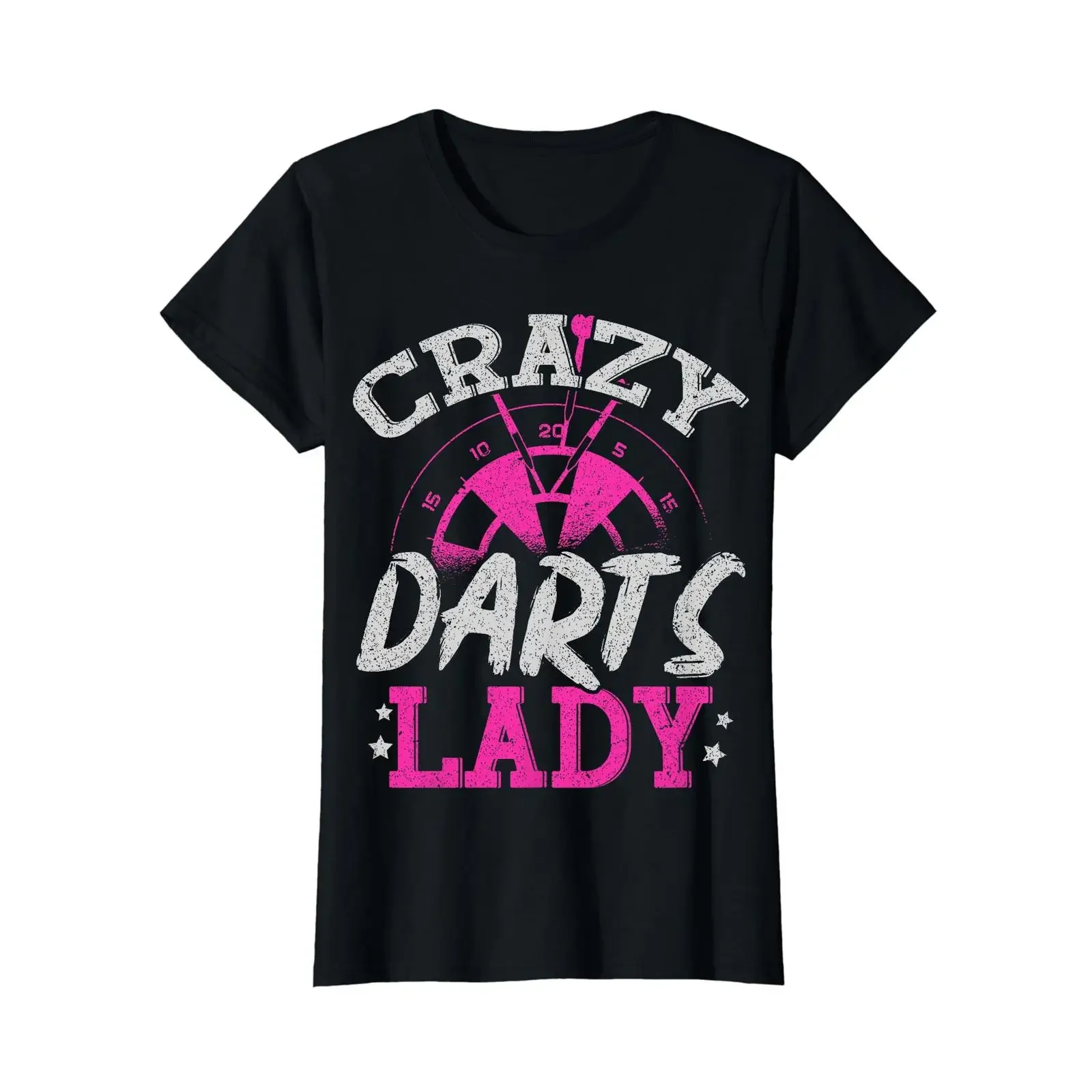 Crazy Dart Lady Dartboard T Shirt vintage Washed Casual fashion Stretched Comfortable homme streetwear Unisex Soft graphic