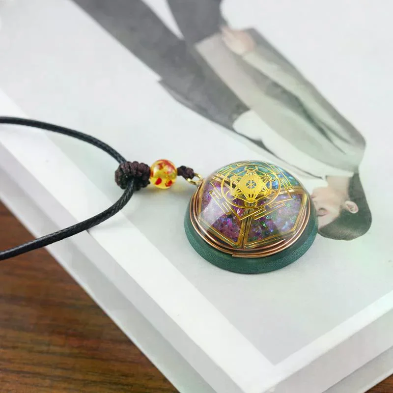 Fashion Women Inner Balance Metatron Crystal Orgonite Necklace High Quality Yoga Meditation Jewelry Gift