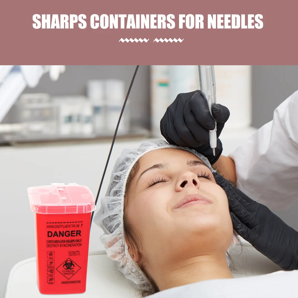 

4Pcs Disposal Containers Multi-Function Plastic Sharps Boxes for Tattoo Clinic Medical Needle Storage