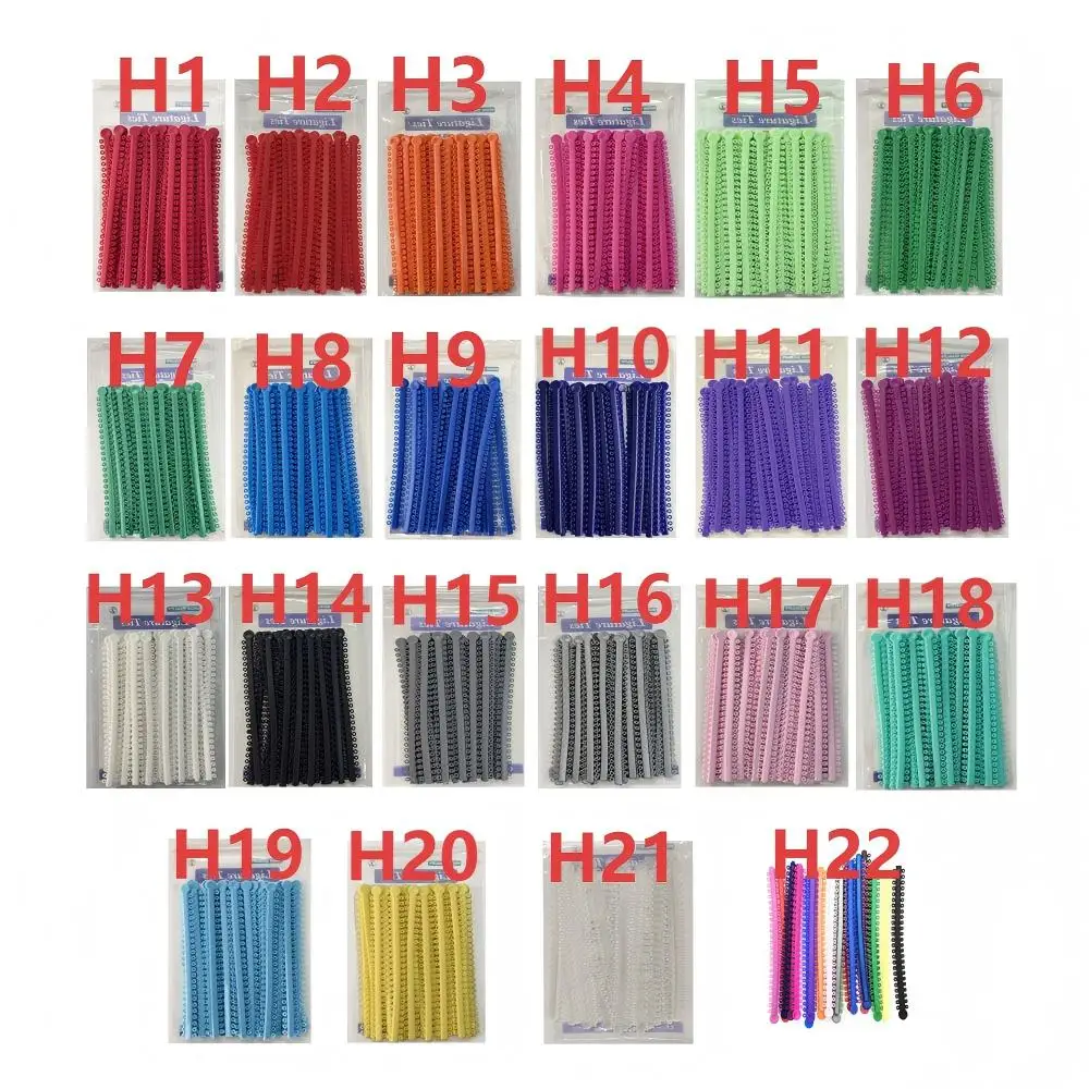 1000 Pcs Dental Orthodontic Elastic Ligature Ties Colorful Bands 20 Sticks per Pack for Brackets Braces Orthodontic Treatment