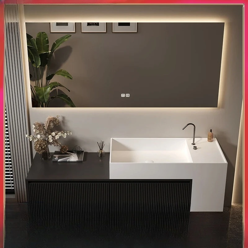 Art pure acrylic integrated bathroom cabinet, hot bending integrated basin hand washbasin combination