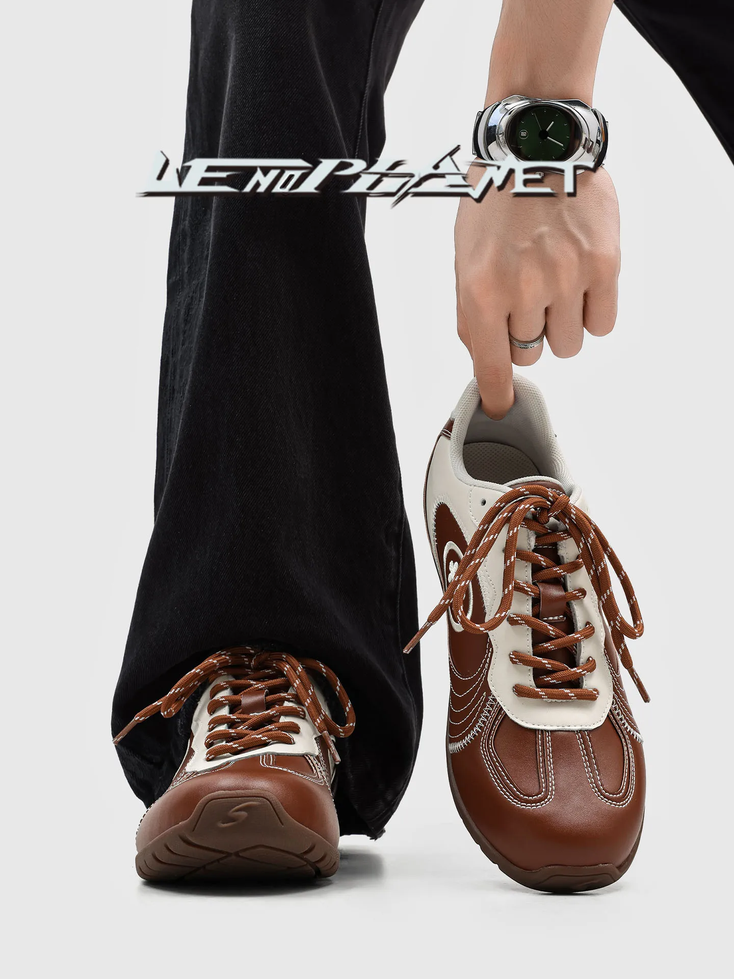 Unisex Casual Sport Shoes Fashionable Retro Design Leather Splicing Wear-resistant Summer Trend Racing Shoes UENO PLANET Brand