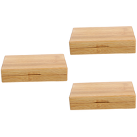 3pcs Bamboo Fishing Tackle Box Small Size Wood Color Pocket Fly Fishing Lure Case Bass Bait Storage Tool Outdoor Gear