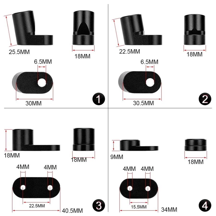 Black CNC Modified Rear Spoiler Wing Riser Kit For 13-18 Ford Focus ST Hatchback