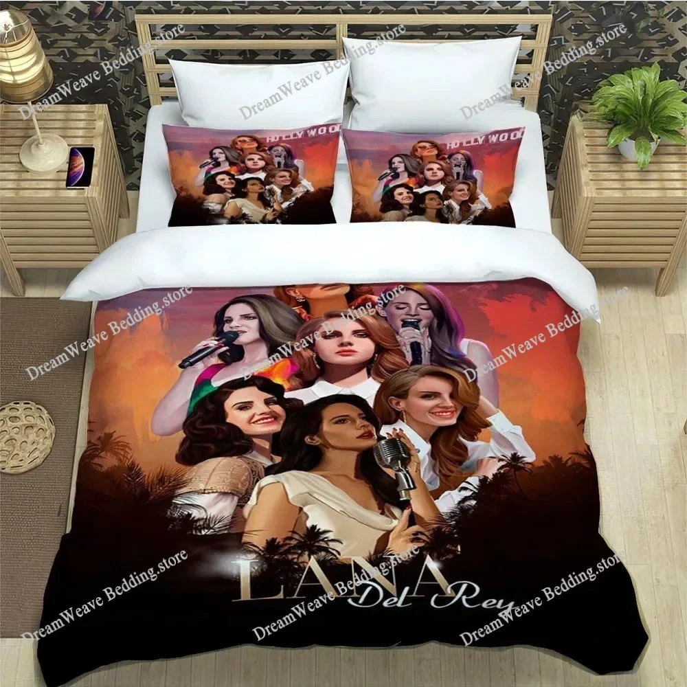

Singer Lana Del Rey Duvet Cover Pillowcase Bedding Set Cute Animation Home Dormitory Room Decoration Boys Gift Luxury Gift