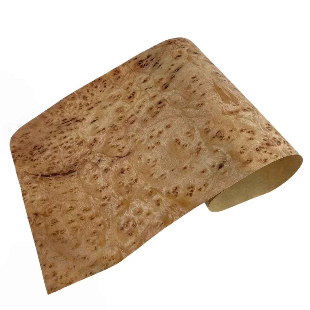 

Golden Cedar Burl Veneer 0.5mm Kraft Backed 60x27cm Natural Wood Sheet for DIY Furniture Cabinet Wardrobe Door Refinishing