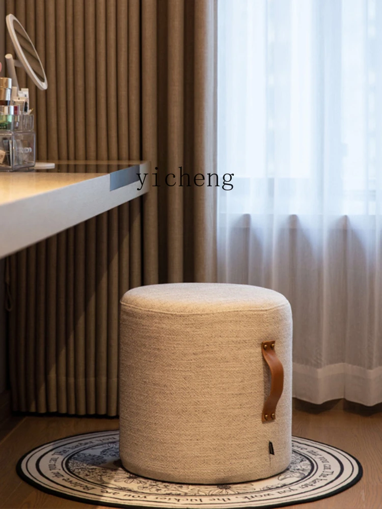 ZC Bedroom Dressing Stool Handle round a Block of Wood Or Stone Simple Low Stool Living Room Sofa Stool Shoe Changing Stool