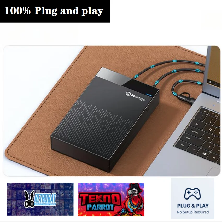 4TB Retro Gaming HDD 30000+ Games TeknoParrot RetroBat 80+ Emulators Plug And Play For PS2 PS1 PSP Xbox Wii for Windows
