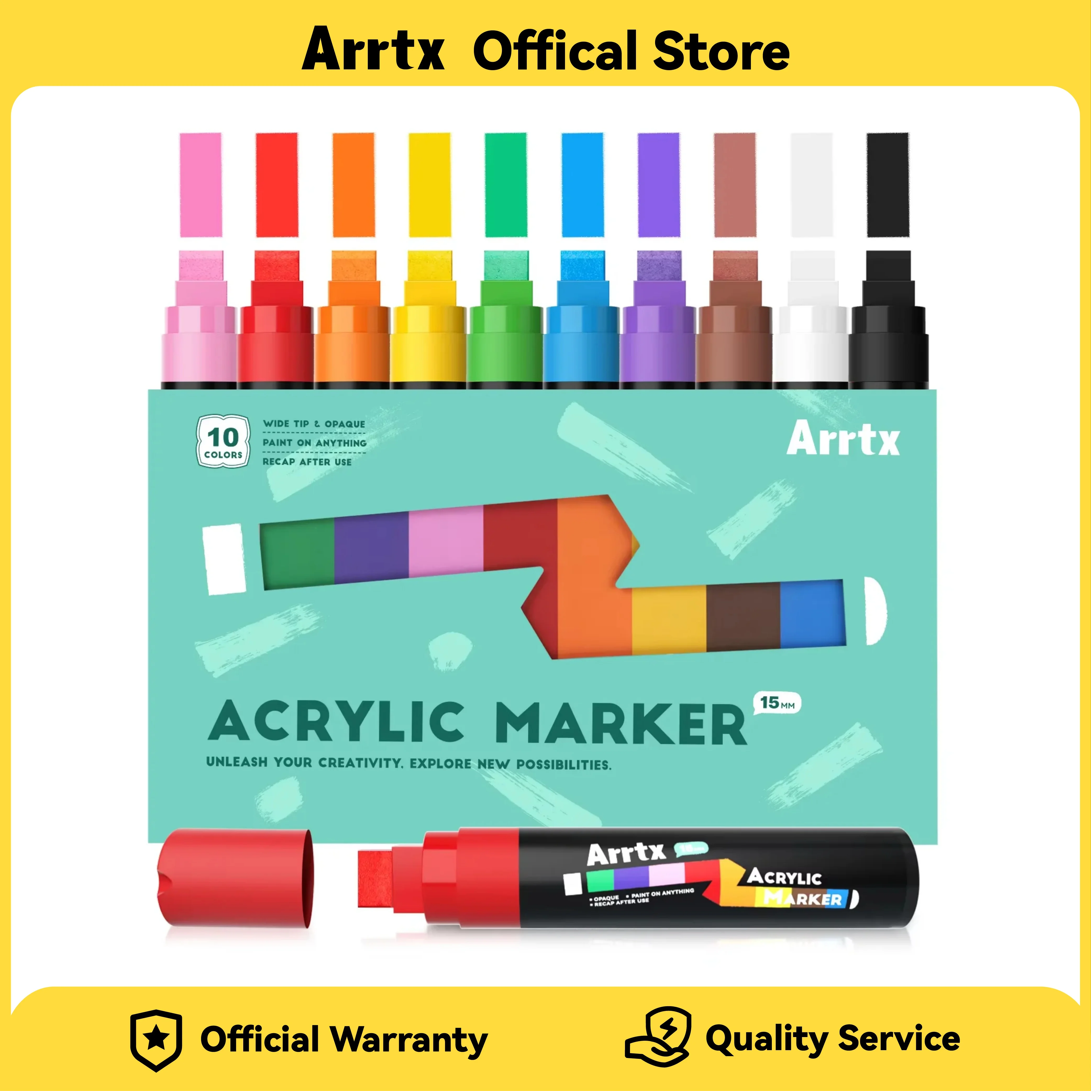 

Arrtx 10/30 цветов, маркеры для акриловых красок, 15 мм, маркеры с фетровым наконечником, Jumbo, водонепроницаемые, нетоксичные, художественные принадлежности для наскальной живописи, сделай сам