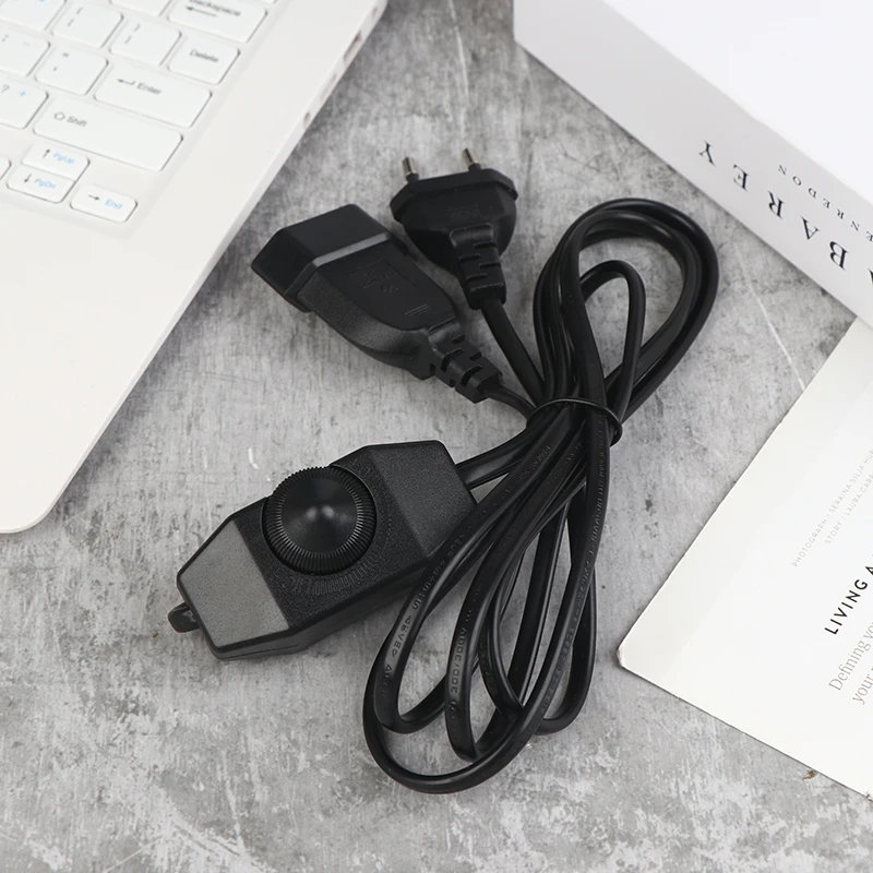 

1 шт. европейский светодиодный сетевой кабель с выключателем, 2-контактный плоский штекер стандарта ЕС (мужской-женский), бесшумный диммер для светодиодов, кабель питания