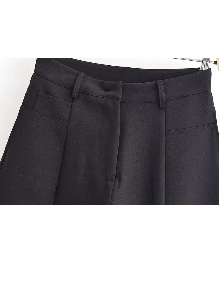 HH femme début du printemps mode manches longues revers mince Blazer + simple taille haute pantalon femme décontracté déplacements deux pièces ensemble