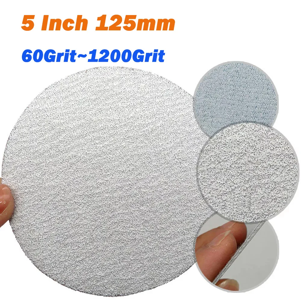 

Dry Sanding Discs 5 Inch 125mm 60~1200Grit White Aluminum Oxide Hook & Loop Sanding Disc For Woodturning Polishing Accessories
