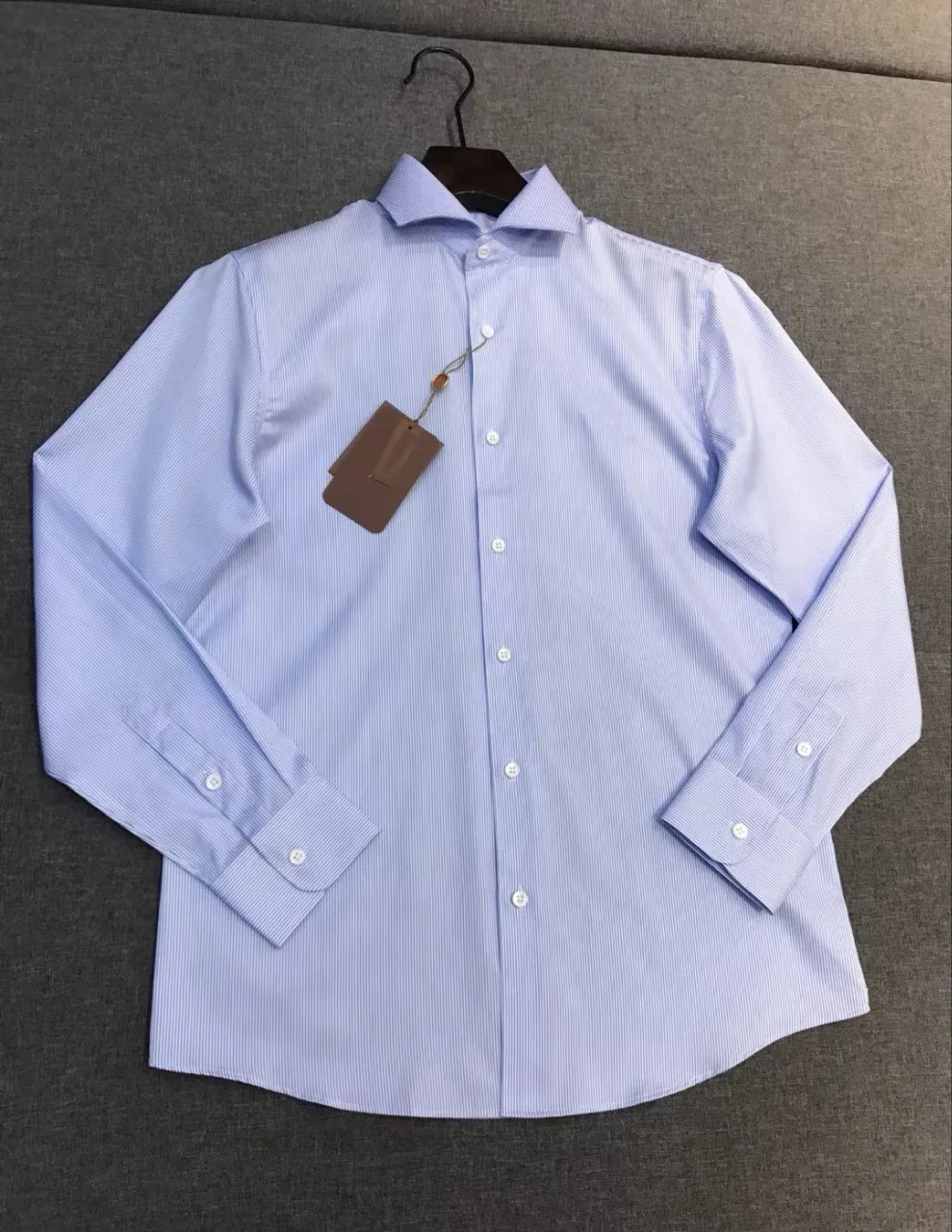 Men's Old Money Style Pure Business Stripe Egyptian Cotton High Count Two-Ply Long Sleeve Casual Shirt Breathable Top