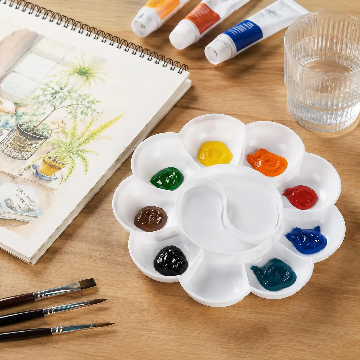 Bulk Flower-Shaped Painting Trays – Mini, Medium & Large Petal Palettes for Art Studios, Workshops & Professional Use TMZ