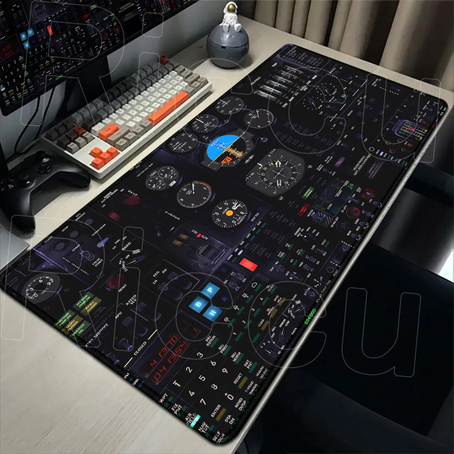 HD Airplane Speedometer Mouse Pads Plane Instrument Panel XXL Mousepad Non-slip Rubber Desk Mat Pc Gamer Deskmat Cockpit Playmat