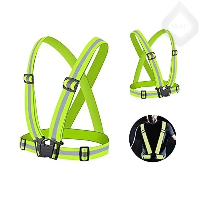 

High Visibility Reflective Safety Vest with Adjustable Straps - For Night Work, Running Cycling Outdoor High-Vis Security Jacket