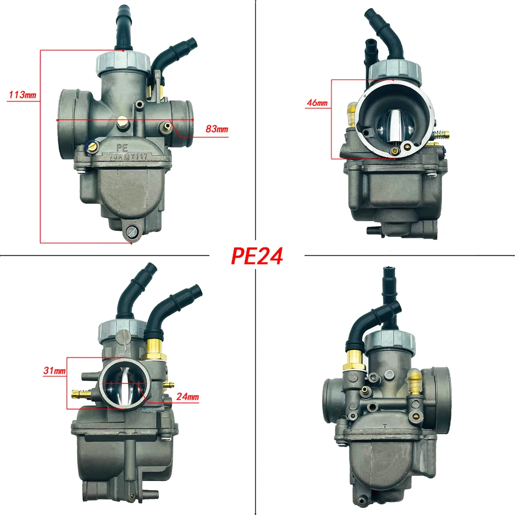 Modified motorcycle carburetor DASH PE24 24mm NSR125 KX80 KX100 DIO zinc or copper plunger NSR 50-125CC 2T 4T stroke engine