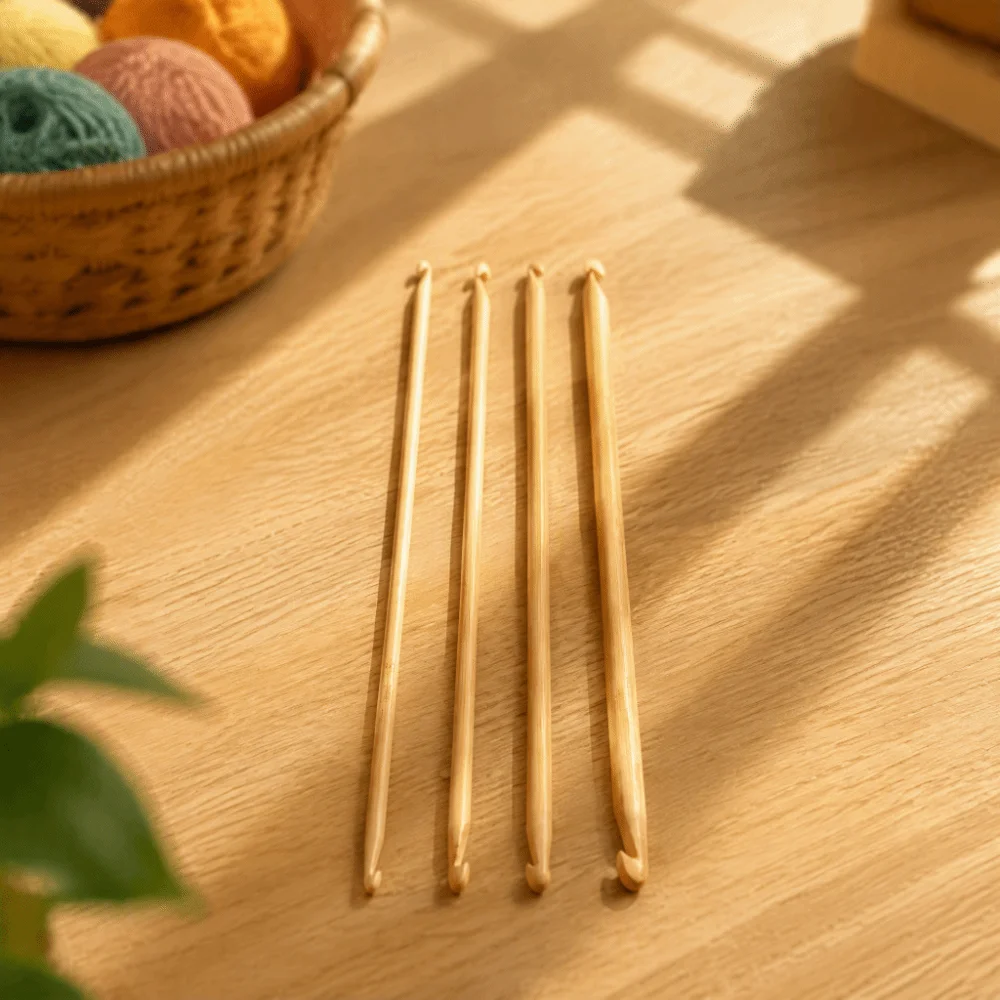 4pcs 9.4 Inch Length Tunisian Crochet Hooks Assorted Sizes Smooth Finish Double Ended Crochet Hooks Knitting Crochet Hooks