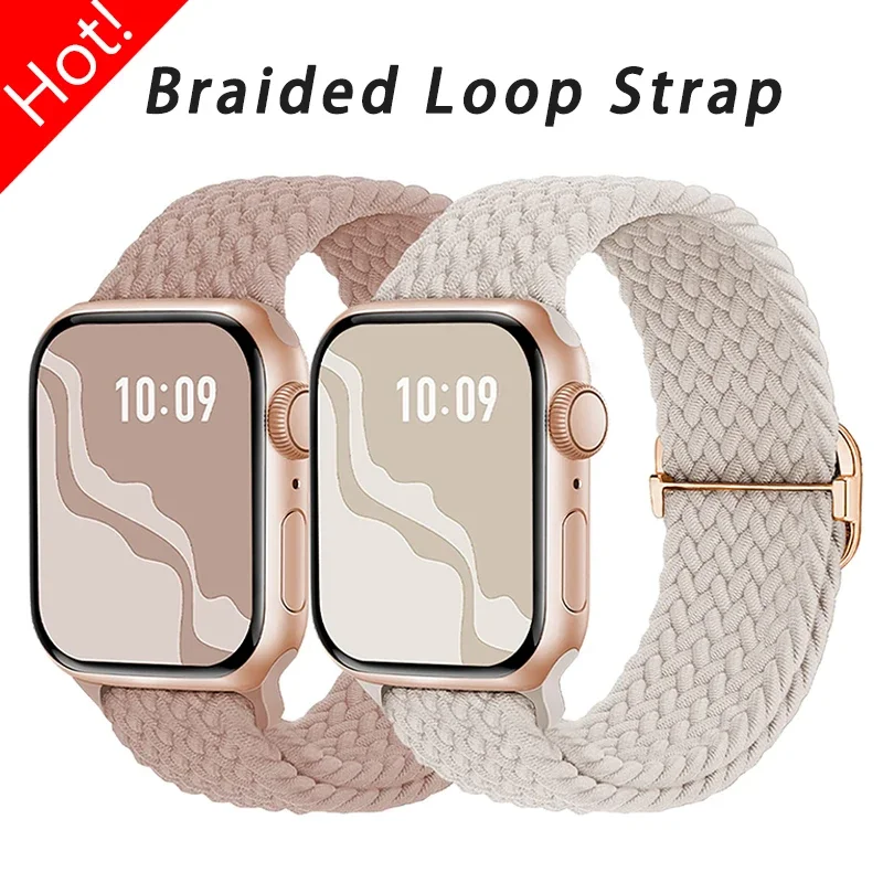 Braided Solo Loop Strap For Apple watch Ultra 2 Band 49mm 44mm 40mm 45mm 41mm 42mm 38mm bracelet iWatch series 9 8 7 6 se 3