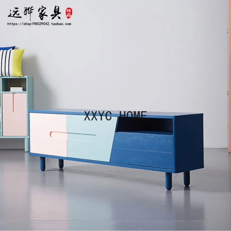 Nordic ตู้ทีวีห้องนั่งเล่น Locker Creative แฟชั่นการจับคู่สีห้องพัก