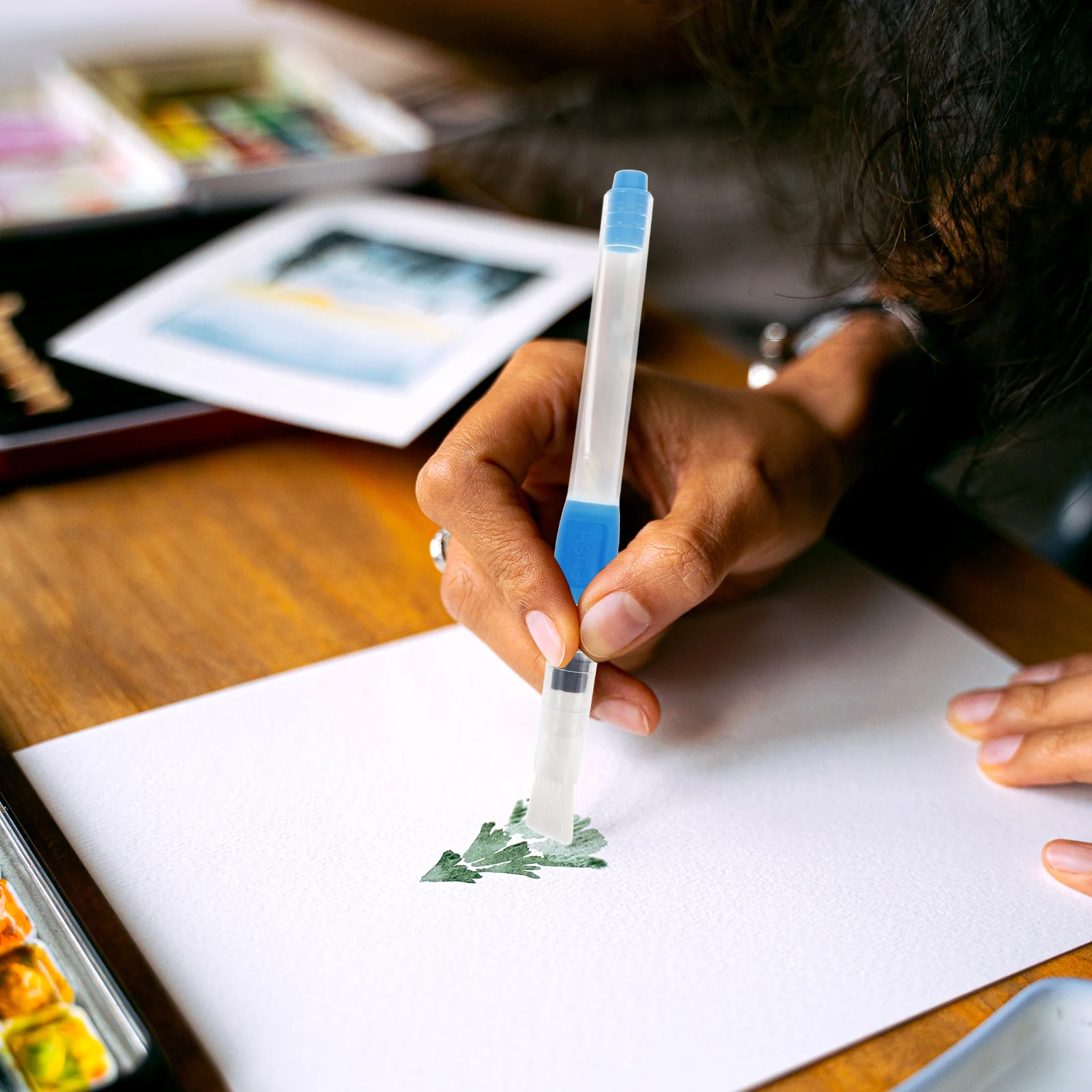 

6pcs Soft Tip Water Brush Pens Plastic Watercolor Painting Brush Pen Portable Sketching Tool For Artists Travel Art