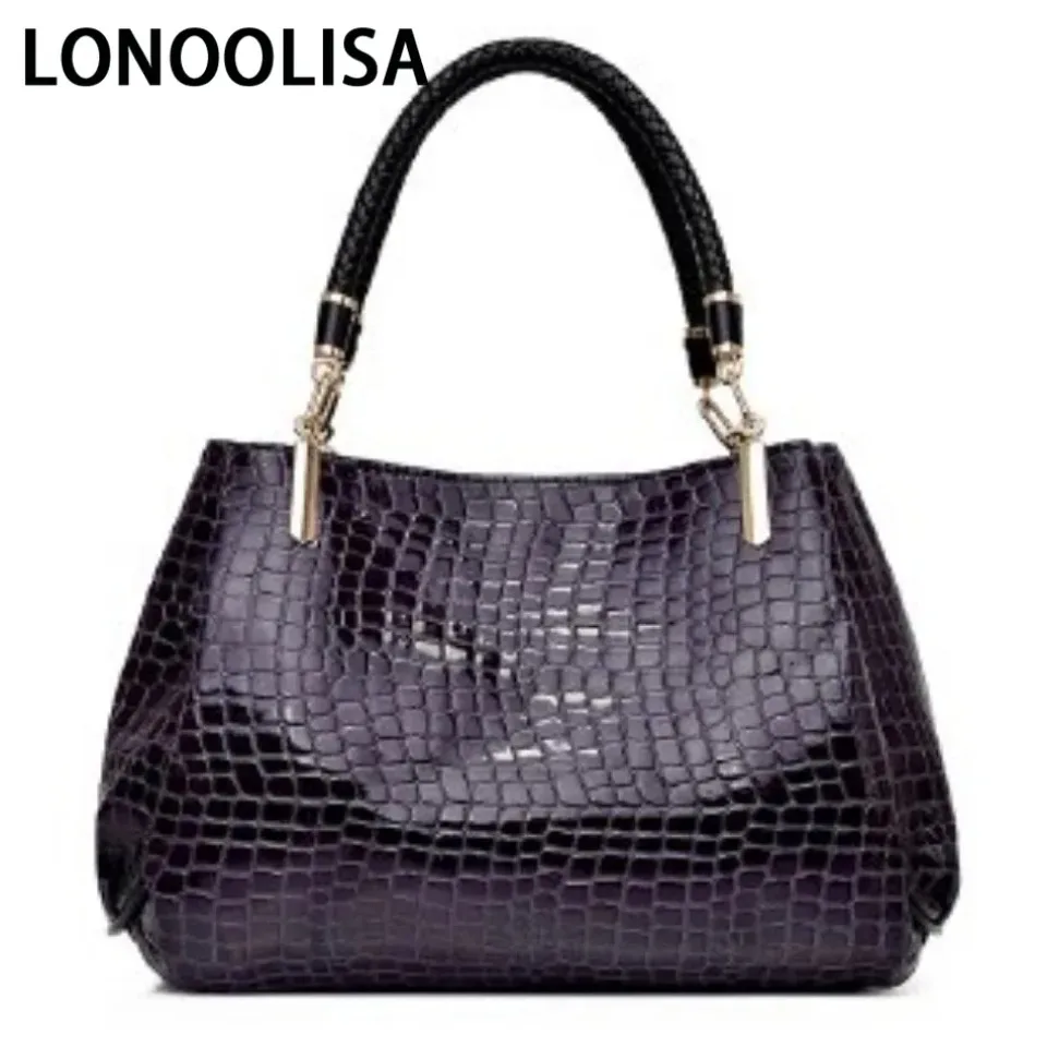 

Solid Color Women Bag Luxury High Quality Classic Crocodile Pattern Handbag Brand Designer Large Capacity Shoulder Messenger Bag