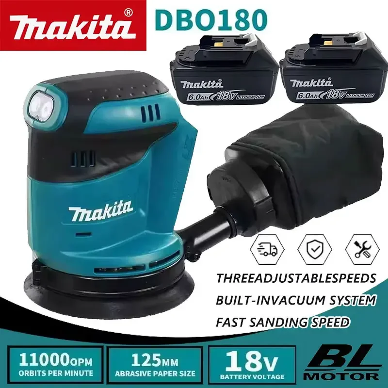 

Аккумуляторная эксцентриковая шлифовальная машина Makita 18В (без аккумулятора и зарядного устройства) для обработки дерева, шлифовки и полировки