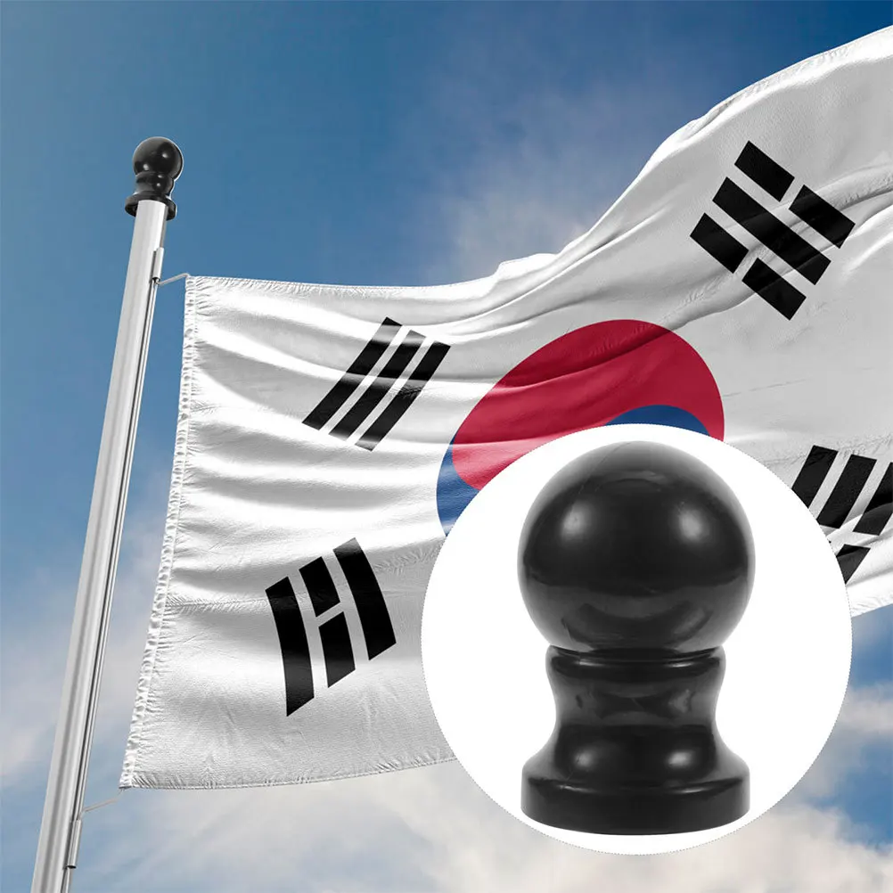 

2Pcs Flag Pole Ball Toppers Rotating Round Finial Plastic Replacement Caps Outdoor Indoor Flagpole Accessories