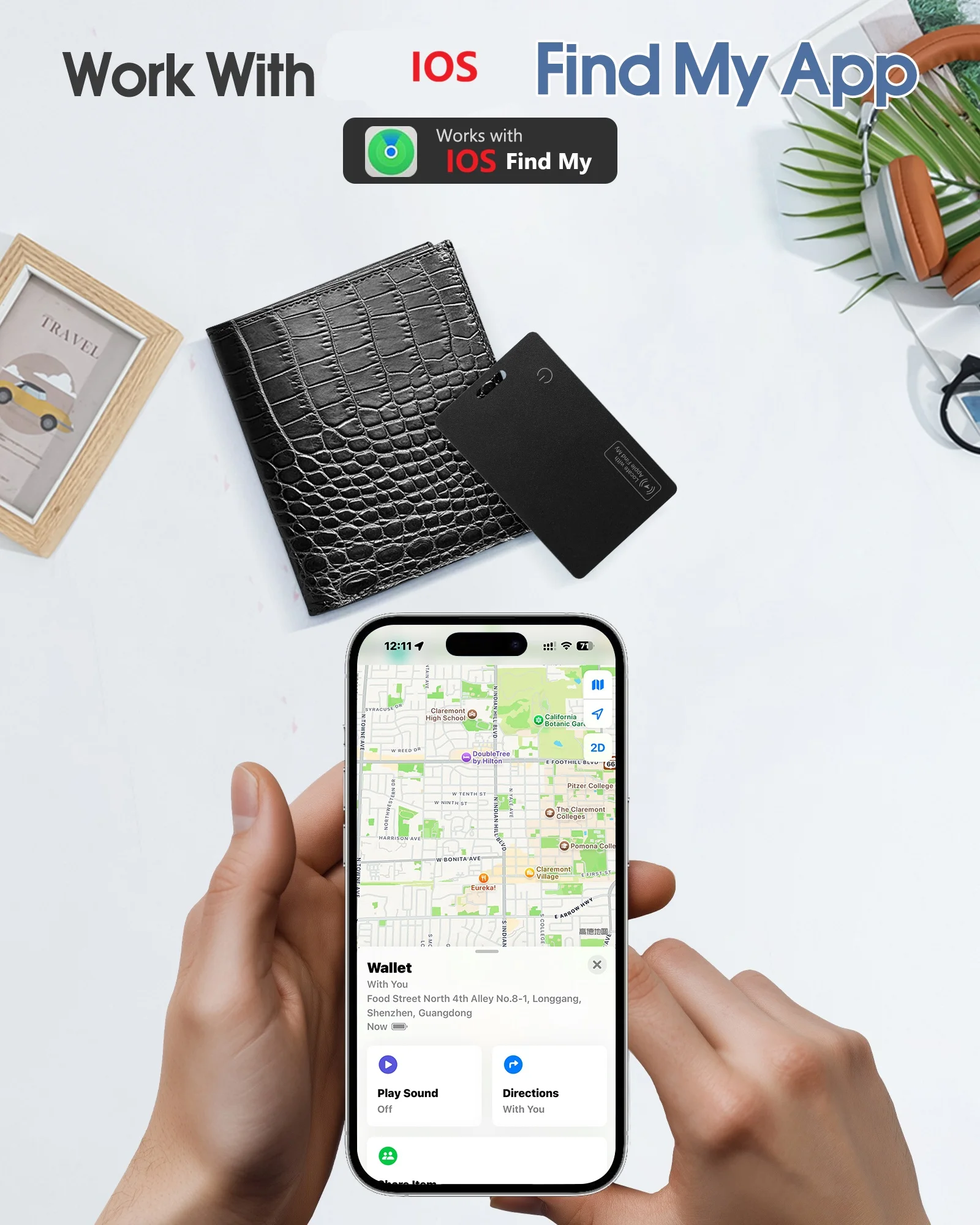 Etiqueta de Seguridad Bluetooth JSPTEC Basada en la Aplicación IOS Find My, Localizador Antipérdida con Sonido, Recordatorio de Mensajes, Alarma, Buscador de Llaves IOS