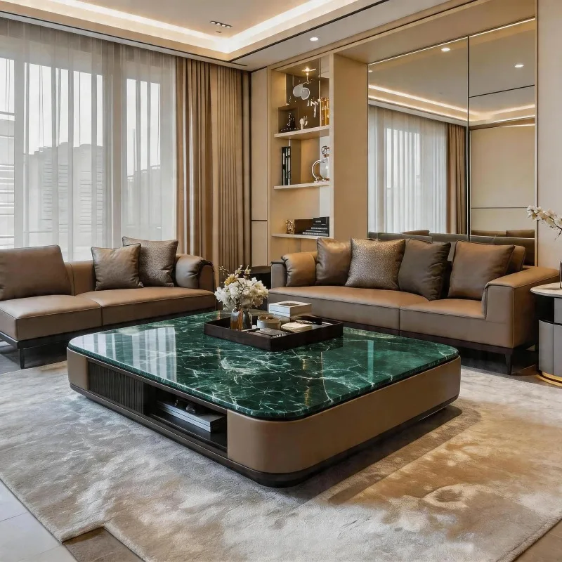 Italian light luxury coffee table large apartment villa microcrystalline stone advanced luxury