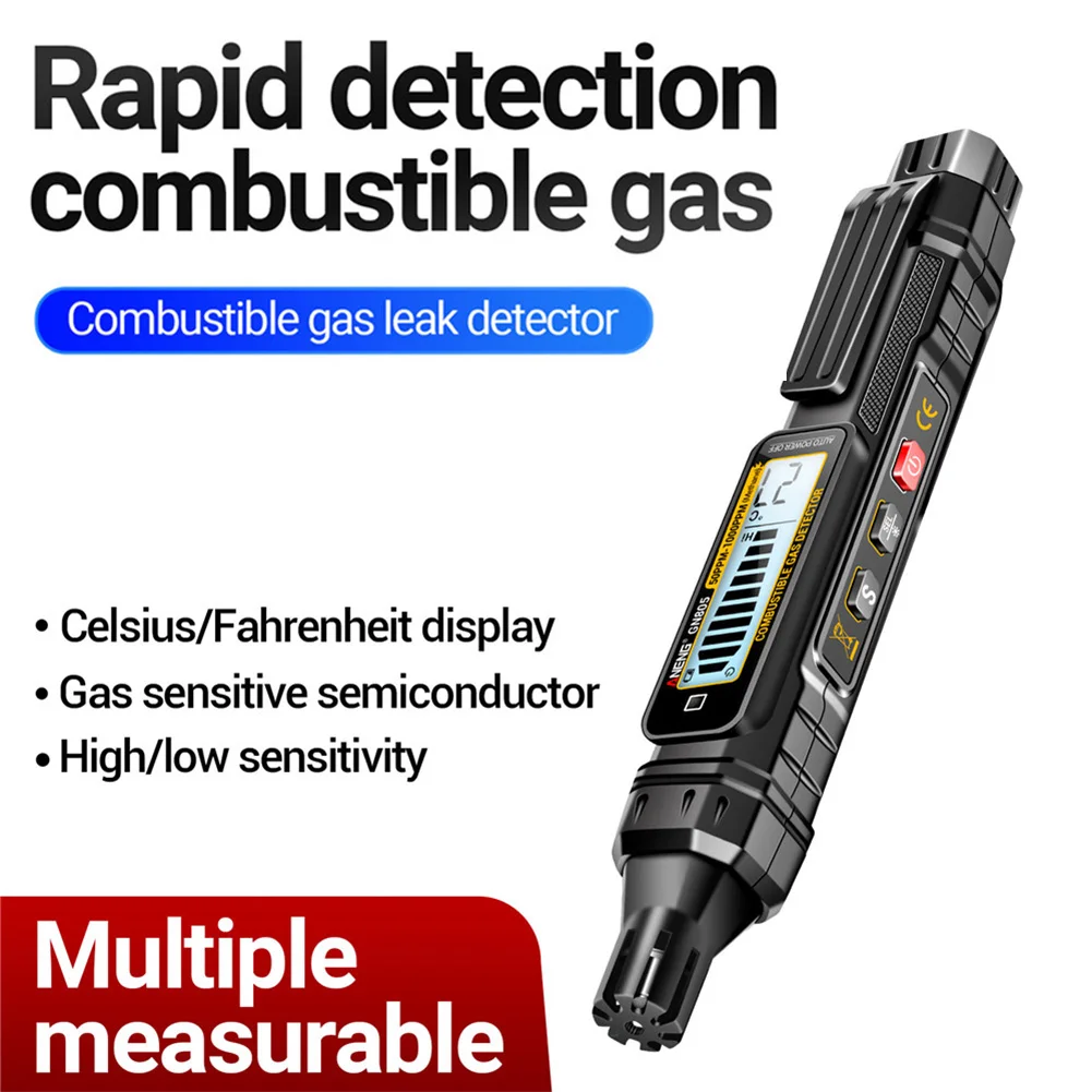 ANENG GN805 Combustible Gas Detector Portable Gas Leak Detector Natural Gas Detector with Audible and Visual Alarm Gas Tester