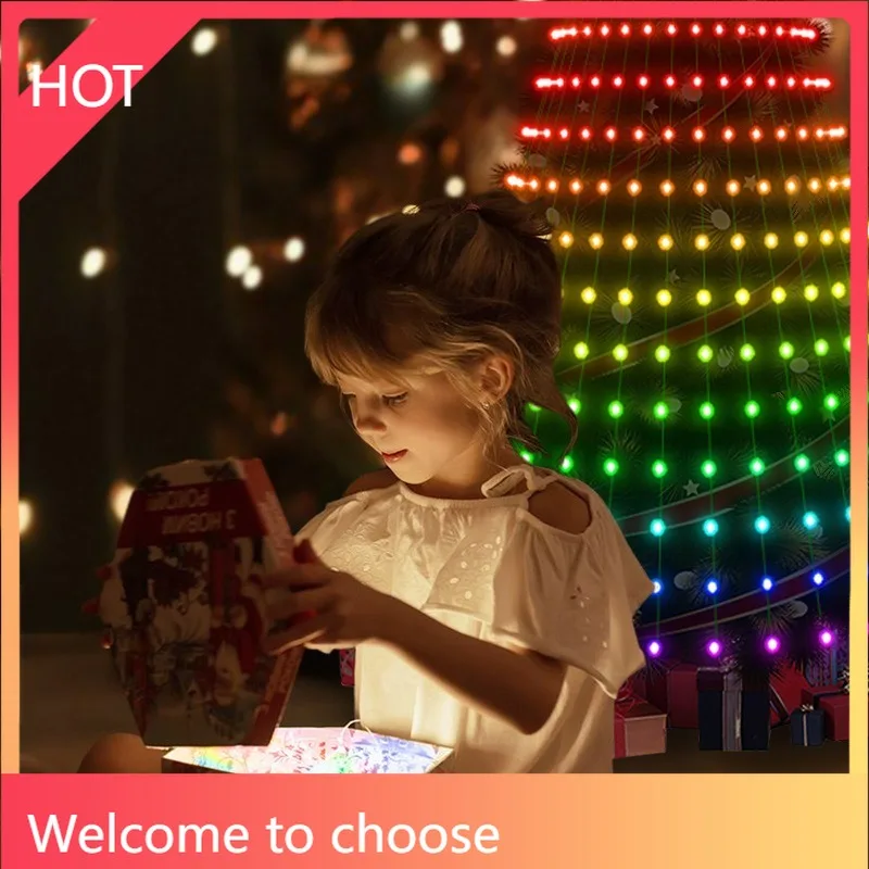 Bluetooth Smart Christmas Tree String Lights, 120 LED, Symphony Point Control, Holiday Atmosphere