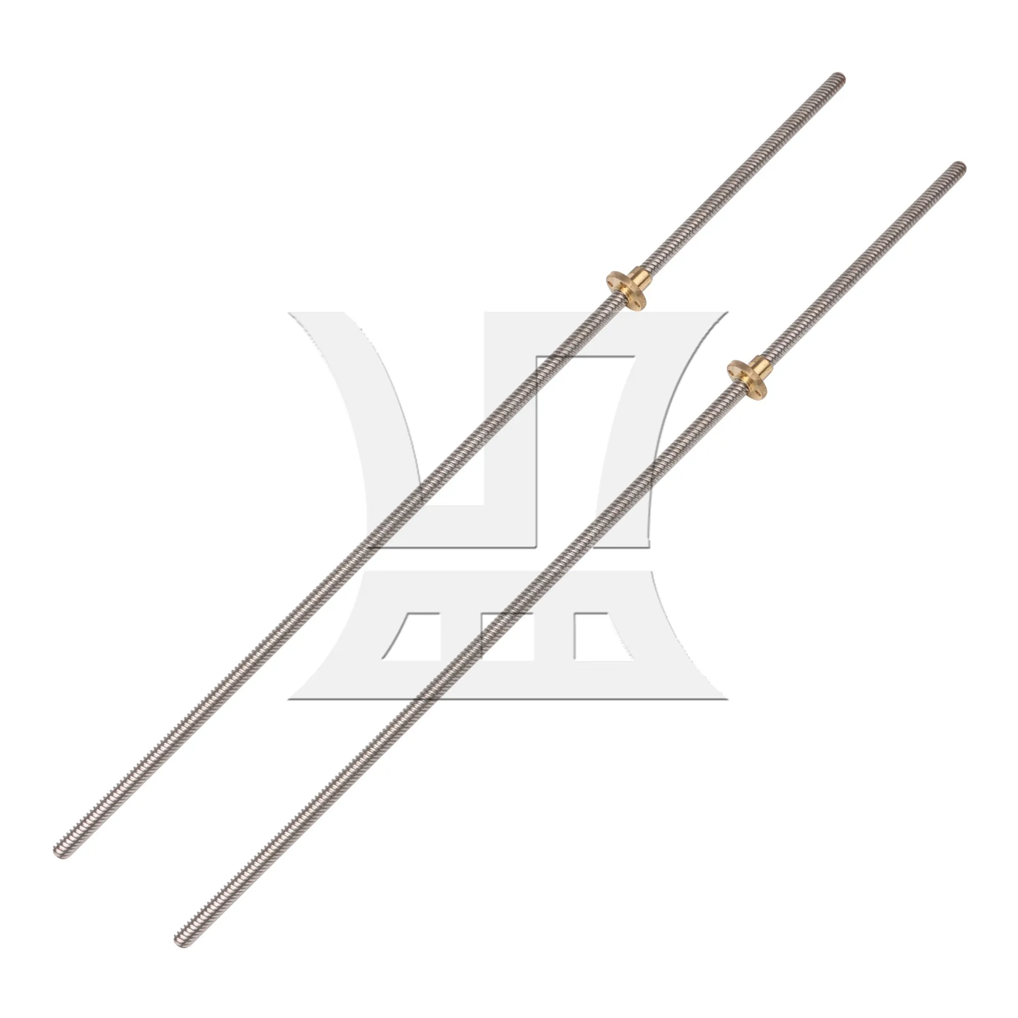 CNBTR 2 Pcs Stainless Steel Lead Screw 8mm with Brass Nuts for 3D Printing