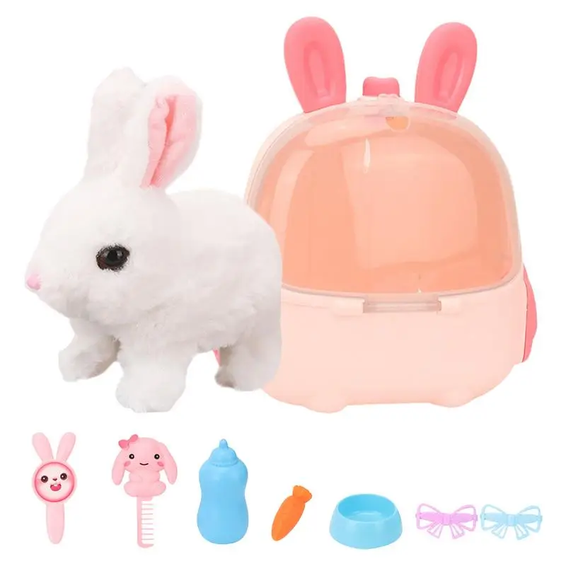 Hopping Bunny Toys For Kids Pet Feeding Toy Kit Educational Plush Animal Toy For Kids Children Pet Feeding Toy Kit Cute Animal