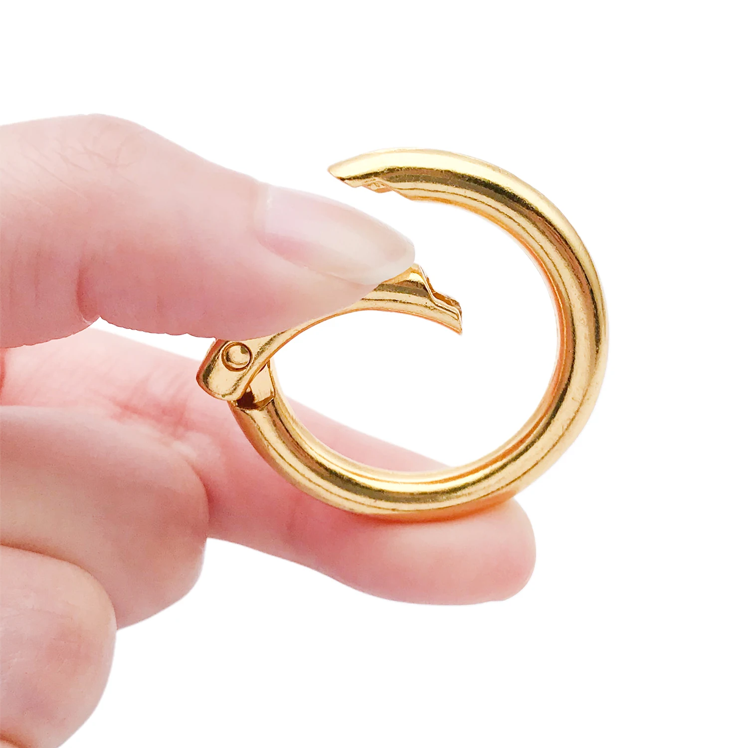 5pcs 20-35mm O Ring Spring Clasps Openable Carabiner Keychain Bag Luggage Buckle for DIY Jewelry Making Crafts