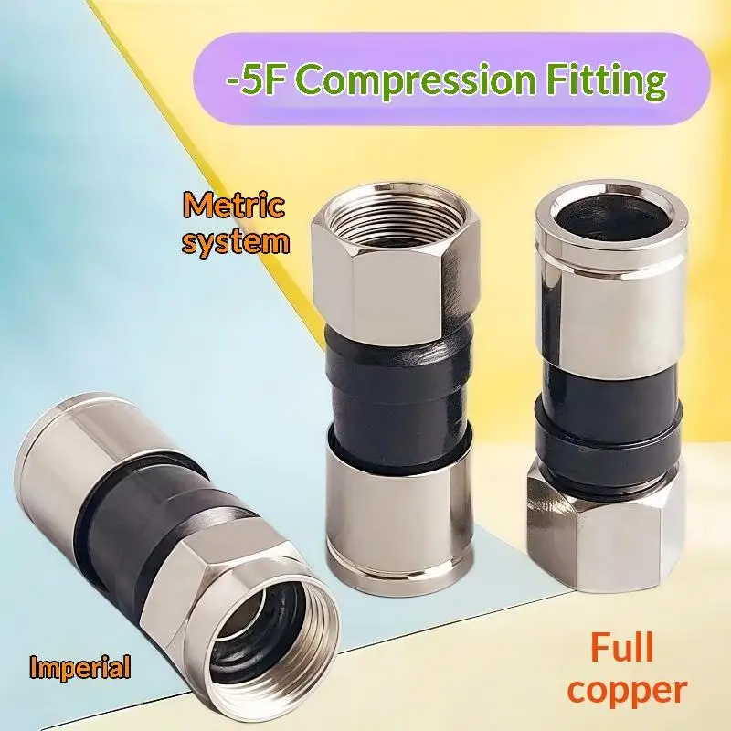 New#5/10/20Pcs Waterproof Straight Antenna Cable Adapters RG6 F-Type Coaxial Compression Connectors For Satellite & Cable TV