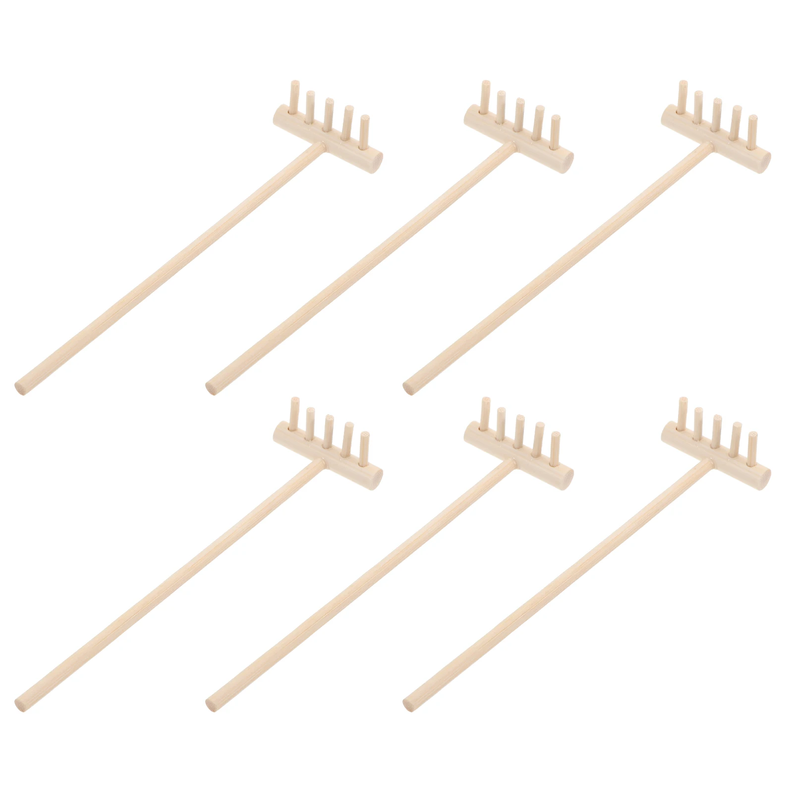

6pcs Mini Set Small For Table Decoration Garden Rake Craftsman Miniature Rake Portable Diy Sandbox Landscaping Tools Sand Tray