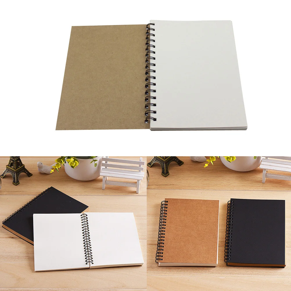 

2pcs A5 Sketch Book Thick Paper Spiral Notebook For Drawing Writing Painting Durable Blank Pad Journal Notebook