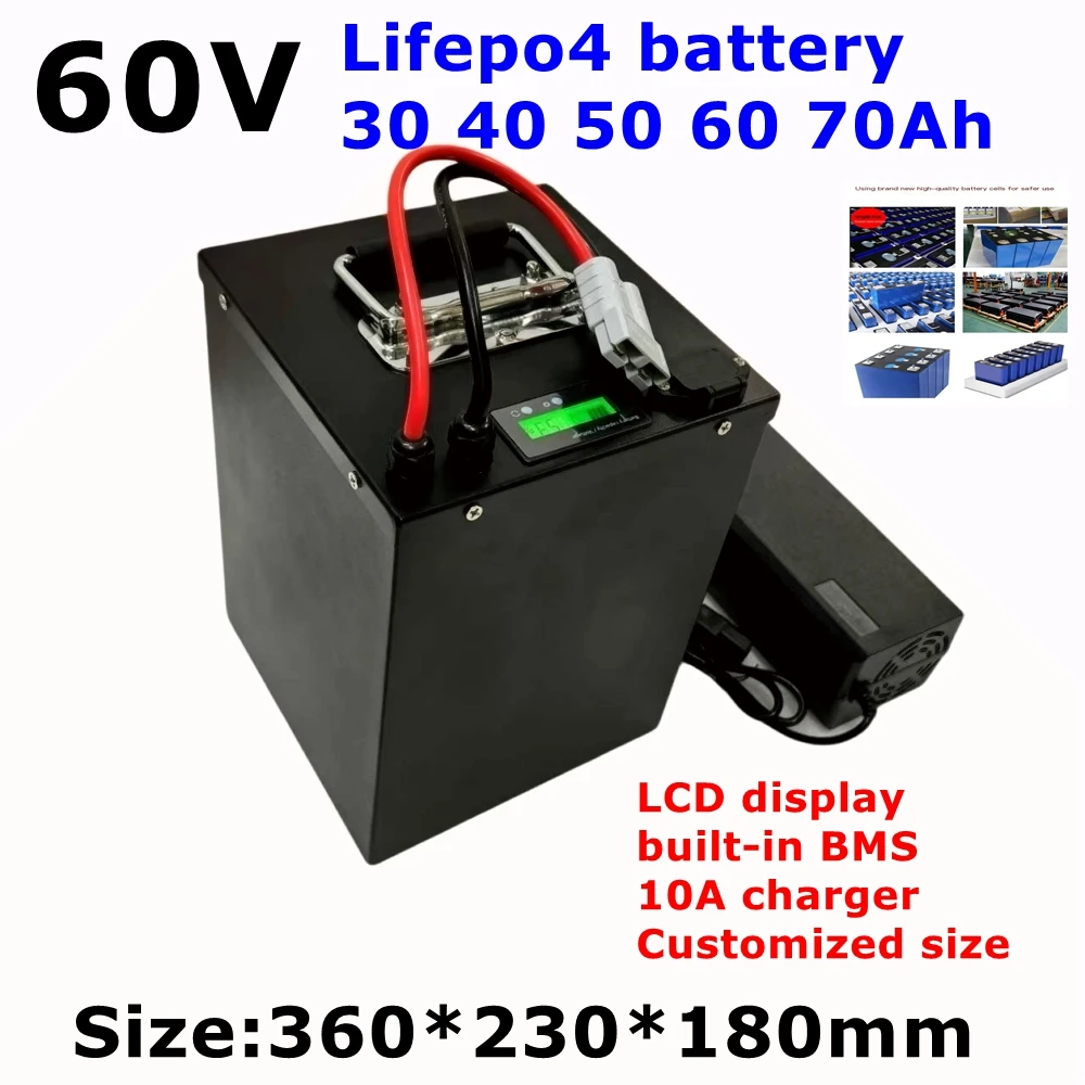 LT-60V 50Ah 60AH 70Ah 30Ah 40Ah LiFepo4 Lithium Battery for Ebike Electric Scooter Motorcycle Golf cart lifepo４ batteries.