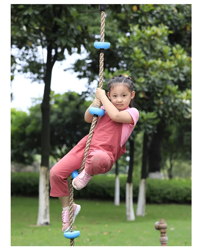 200x2.5CM Kids Tree Swing Climbing Rope with Platforms Kids Disc Tree Swing Seat Outdoor Indoor Swings and Swing Set Accessories